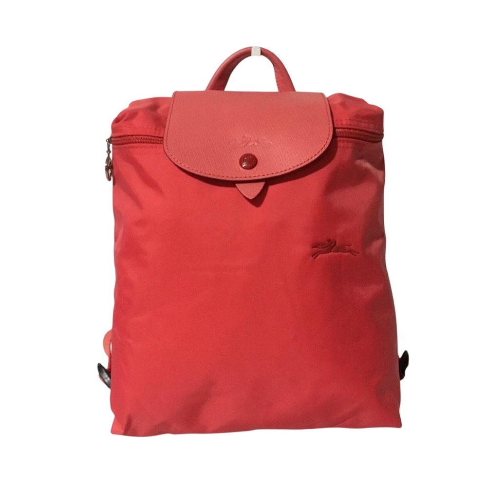 Longchamp Red/coral Le Pliage Nylon Backpack